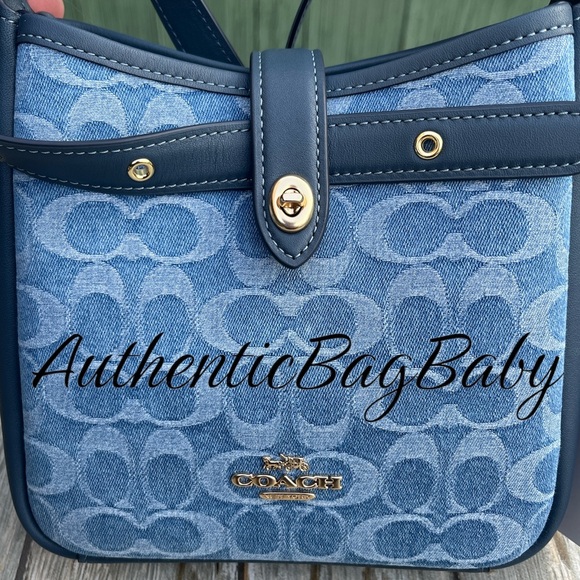 Coach Hadley Mini Denim Crossbody Bag Purse - Picture 6 of 11